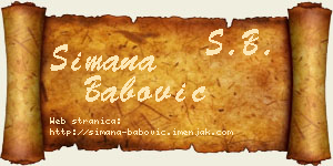 Simana Babović vizit kartica